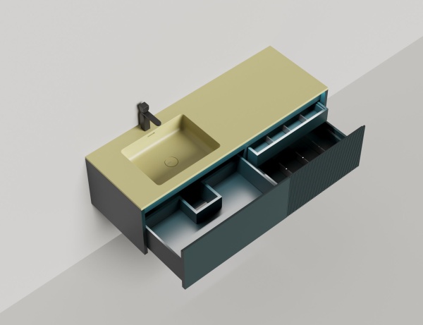 Тумба с раковиной Salini Domino 180 см 27D118ON окрашивание по RAL эмаль Onda Plus