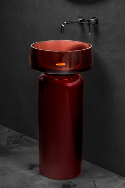 Накладная раковина Boheme Glow 810-G-BUR burgundy полиэфирная