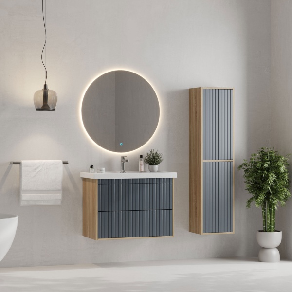 Тумба под раковину Onika Дайлер 108062 75 см серая матовая (раковина Фостер 80)