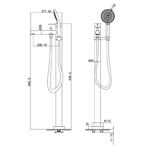 Смеситель напольный Caprigo Don 53-013-NER черный