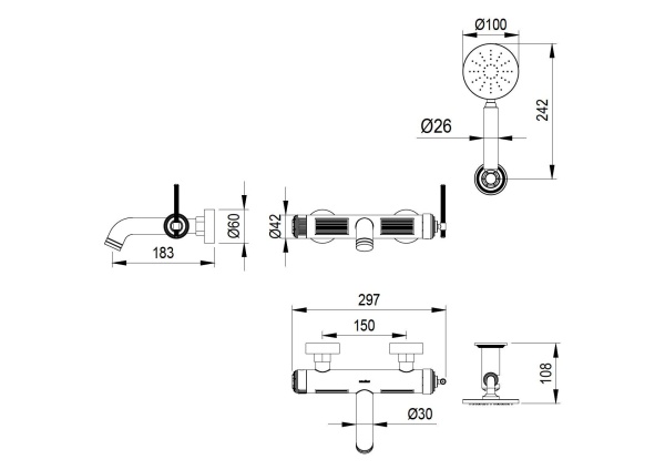 Смеситель гигиенический Boheme Eterna 177-NB никель