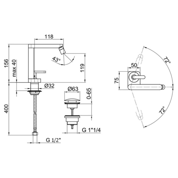 Смеситель для биде Webert Living LV840102015 хром глянцевый