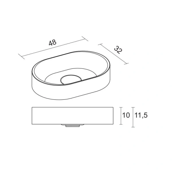 Накладная раковина Riho Essence W 50 см W027001105 белая