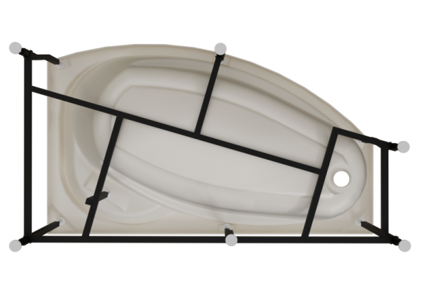 Ванна акриловая Radomir София 170x100 R 2-01-0-2-1-223 угловая c каркасом