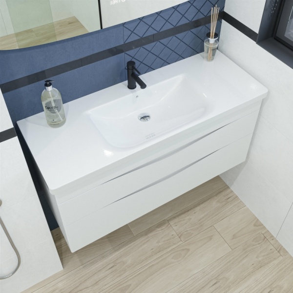 Тумба с раковиной Caprigo Lento 36216-SF027 115 см белая