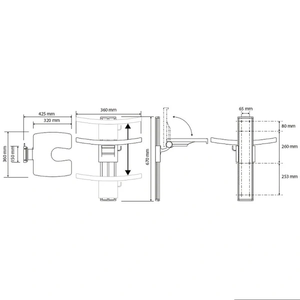Сиденье Bemeta Help Program 355125147 белое складное