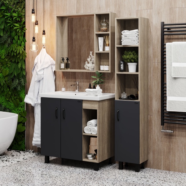 Зеркальный шкаф Onika Тимбер 209033 90 см дуб сонома