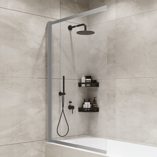 Шторка на ванну ADS Sancors 98x145 801FO145Х98CH.TR профиль хром