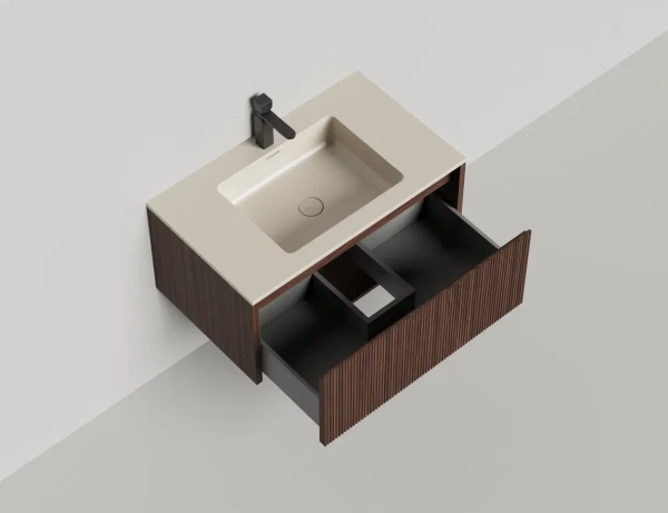 Тумба с раковиной Salini Domino 80 см 27D208ONF окрашивание по RAL шпон Onda Plus