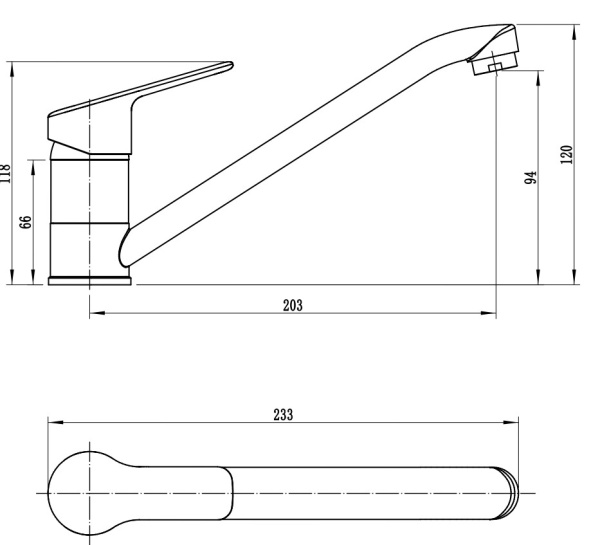 Смеситель для кухонной мойки Voda Wave WA05 хром