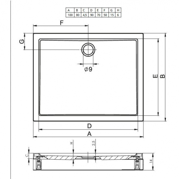 Душевой поддон Riho Davos 80x100 D002013005 белый