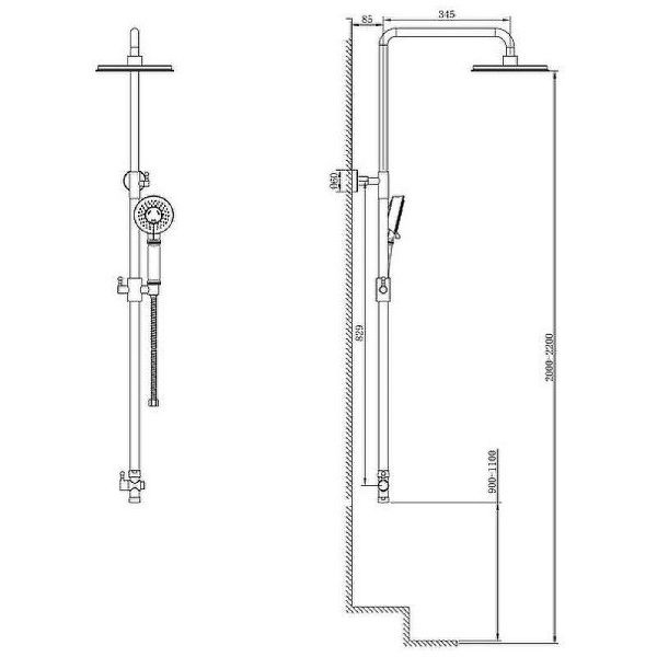 Душевая стойка со смесителем Caprigo Parts 99-560-vot бронза