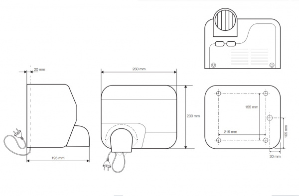 Сушитель для рук Bemeta 924224141 хром глянцевый автоматический