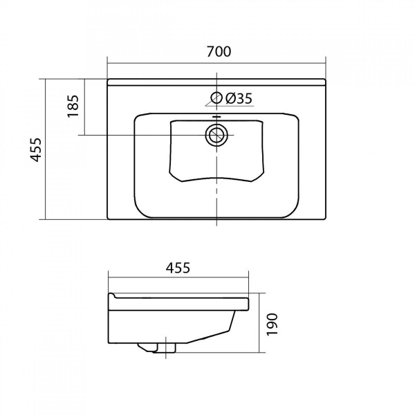 Встраиваемая раковина Santek Миранда 1WH302250 70 см белая