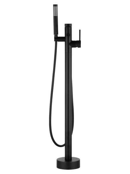 Смеситель напольный Wonzon & Woghand Stick WW-88649901-MB черный матовый с душевым гарнитуром