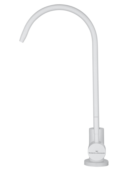 Смеситель для кухонной мойки Wonzon & Woghand WW-AE4587-MW белый матовый с подключением фильтра