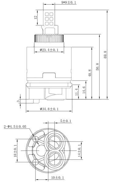 Картридж стандартный Voda VCRT 35 HIGH серый высокий