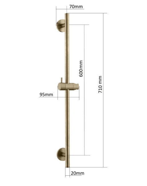 Душевая штанга Boheme Uno 420-SGM глянцевый графит
