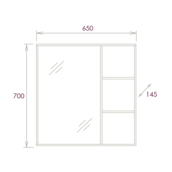 Зеркальный шкаф Onika Девис 206542 65 см бетон чикаго