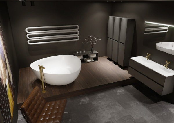 Ванна из литьевого мрамора Riho Oviedo 160x160 B125001105 белая матовая отдельно стоящая