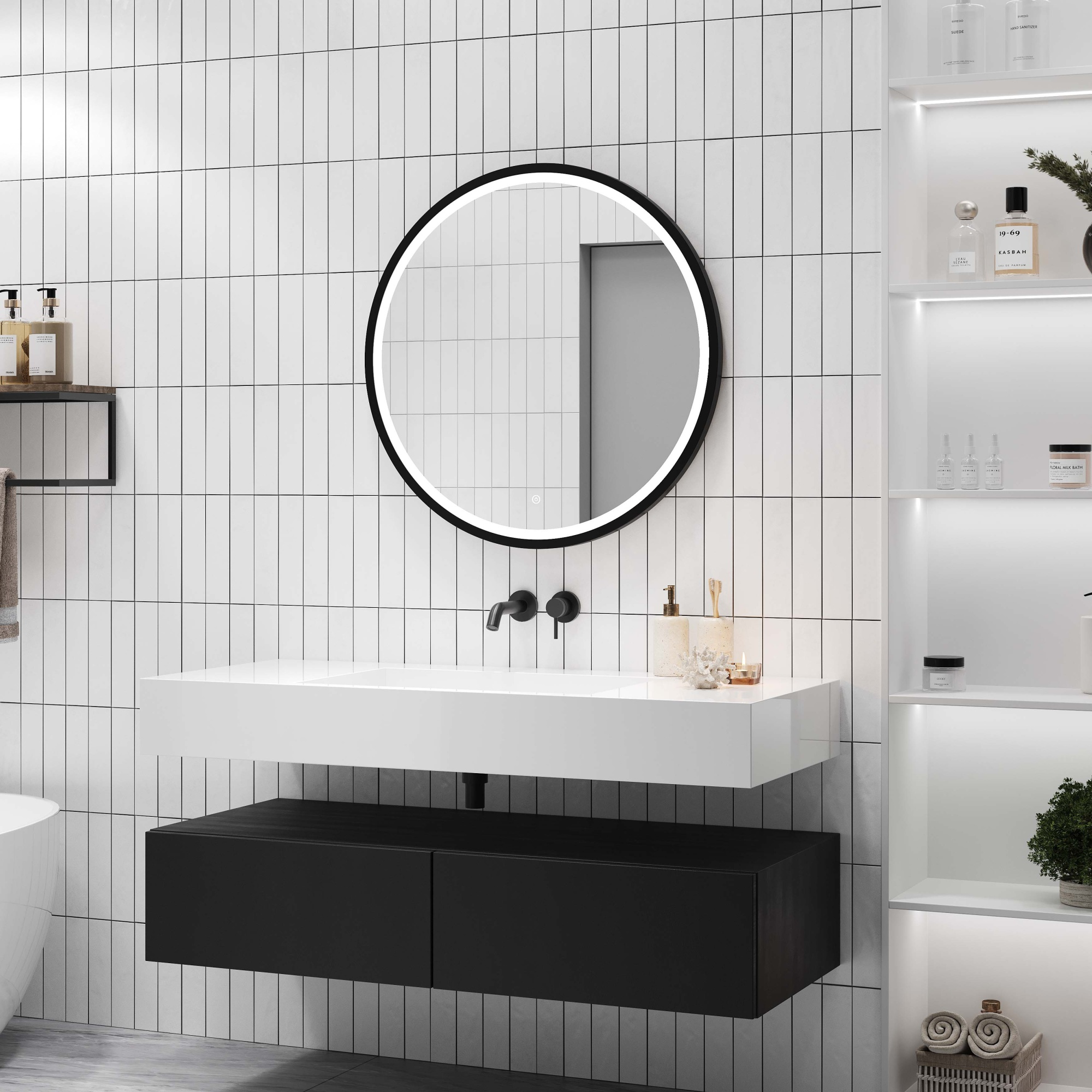 Зеркало Kакса-А Luxe 5380 60x60 черное