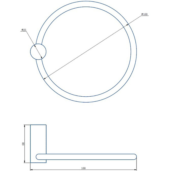 Полотенцедержатель Haiba HB8404 хром кольцо