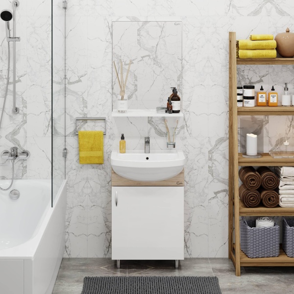 Тумба под раковину Onika Эко 105207 50 см белая (раковина Акватон 52)