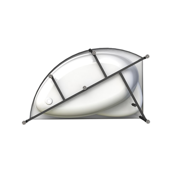 Ванна акриловая Radomir Модерна 160x100 R 2-01-0-2-1-214 угловая c каркасом