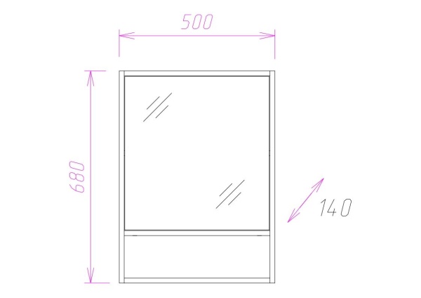 Зеркальный шкаф Onika Натали 205013 50 см R ясень таормина