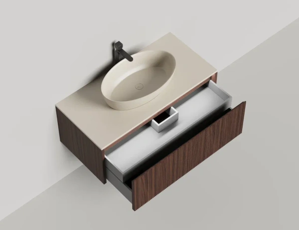 Тумба с раковиной Salini Domino 100 см 27D210ONF окрашивание по RAL шпон Onda Plus