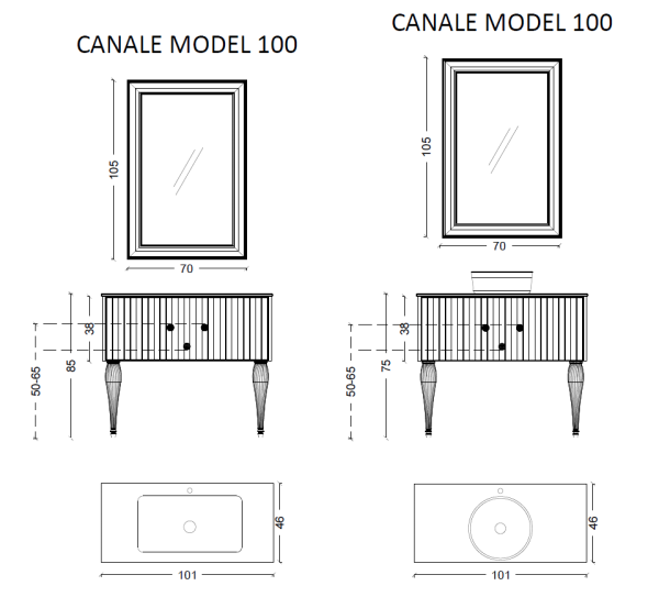 Тумба с раковиной Armadi Art Vallessi Avantgarde 100 см 843-100-WG белая