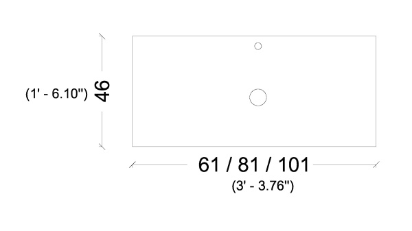 Столешница Armadi Art Vallessi 100 см 840-100-W белый