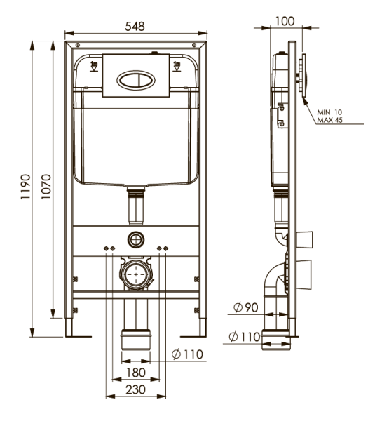 Инсталляция для унитаза Boheme 666 черная