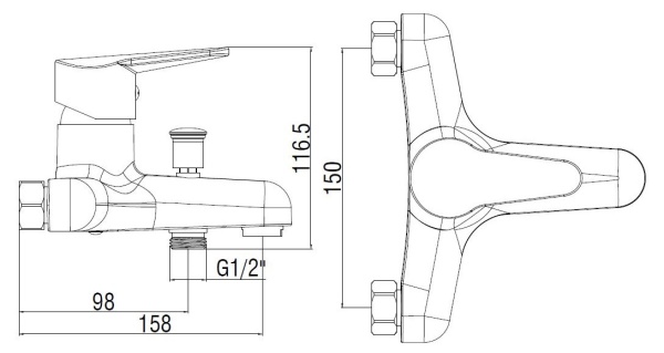 Смеситель для ванны Voda Breeze BZ54w/a хром глянцевый