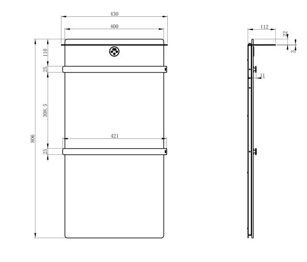 Полотенцесушитель электрический Wonzon & Woghand Stuttgart WW-A504W-GM темный графит брашированный