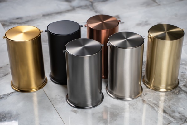 Ведро для мусора Boheme 10916-MG matt gold с вращающейся крышкой