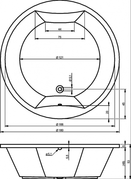 Ванна акриловая Riho Colorado 180x180 B038001005 отдельно стоящая