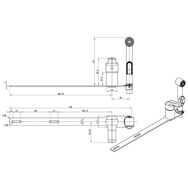 Смеситель гигиенический Voda Wave WA10 хром глянцевый на борт унитаза