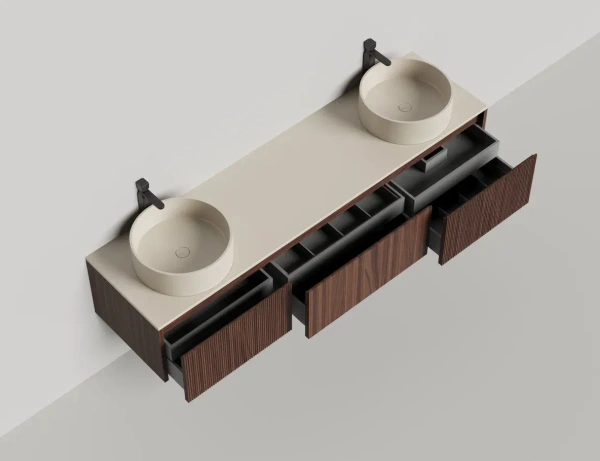 Тумба под раковину Salini Domino 200 см 27D220DF окрашивание по RAL шпон