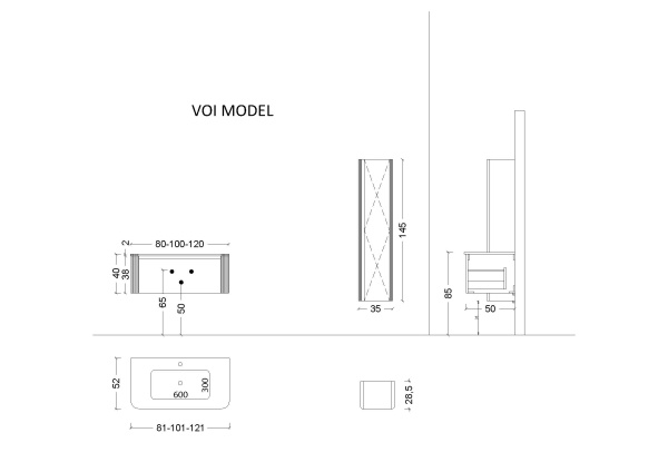 Мебельная раковина Armadi Art Voi 786-080-D без отв. 50 см daphne