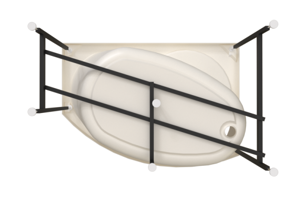 Ванна акриловая Radomir Монти 150x105 R 2-01-0-2-1-213 угловая c каркасом