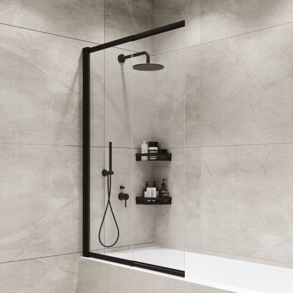 Шторка на ванну ADS Sancors 98x145 801FO145Х98BL.TR профиль черный