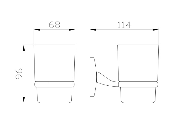 Стакан для зубных щеток Wonzon & Woghand Porto WW-1101 хром глянцевый с держателем