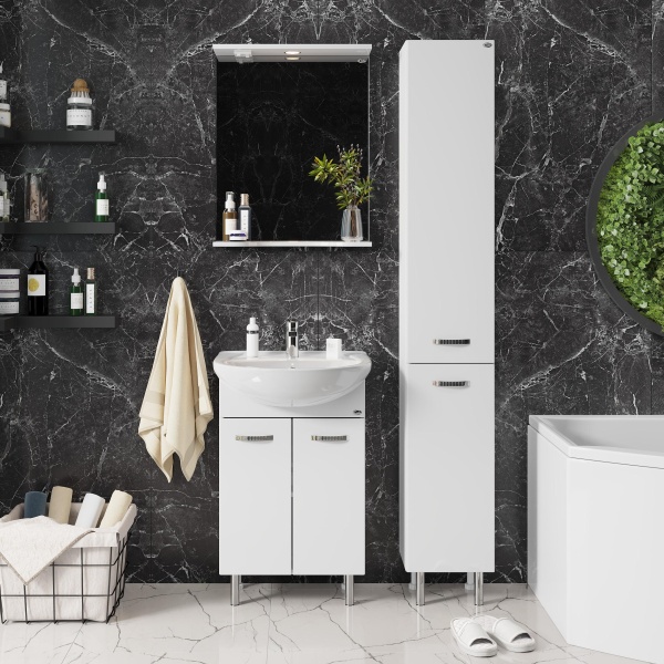 Зеркало Onika Коралл 55x100 205501 белое с подсветкой