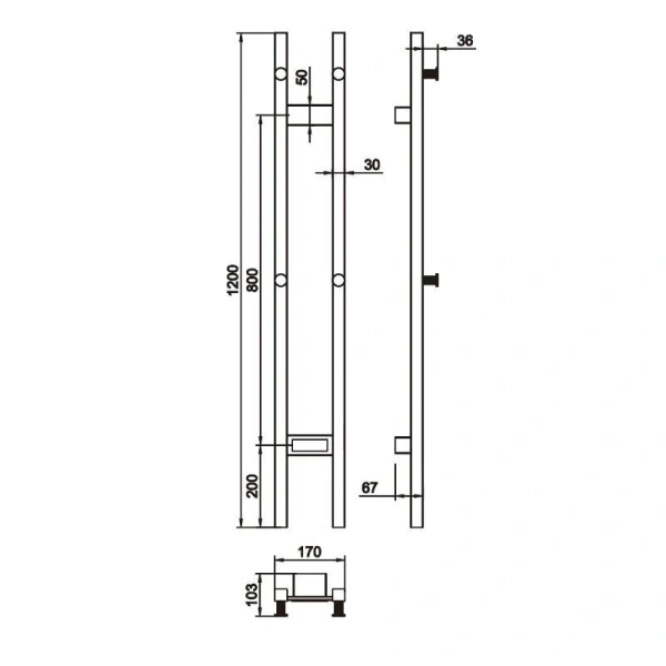 Полотенцесушитель электрический Boheme Shine 728-SGM графит глянец