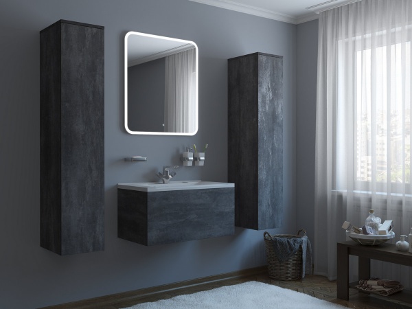 Тумба под раковину Kакса-А Cristal 22 004831 80 см серый графит