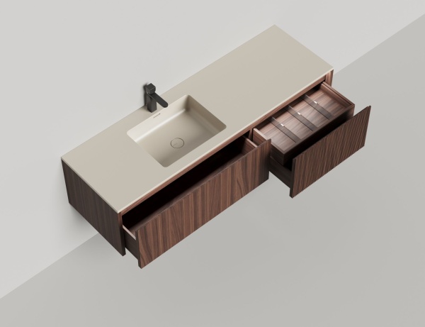 Тумба с раковиной Salini Domino 180 см 27D218ON окрашивание по RAL шпон Onda Plus