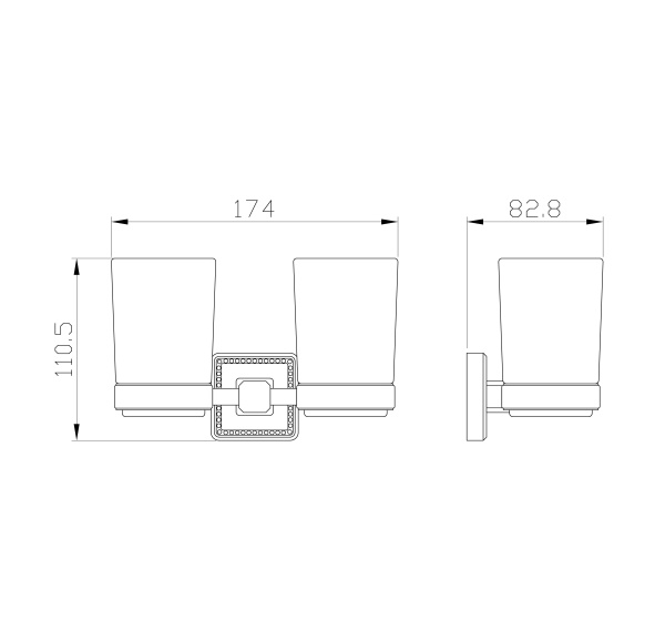 Стакан для зубных щеток Wonzon & Woghand Roma WW-7228 бронза брашированный с держателем