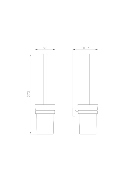 Туалетный ершик Wonzon & Woghand Flat WW-9729 хром глянцевый