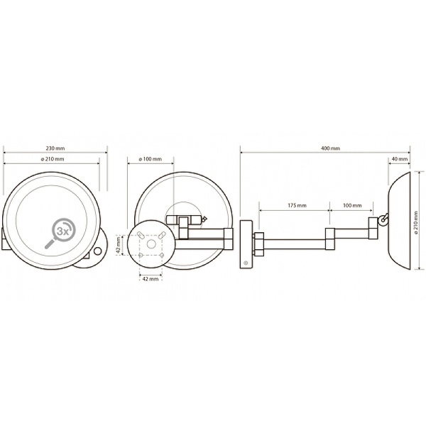 Косметическое зеркало Bemeta 116101802 хром глянцевое с подсветкой и сенсором
